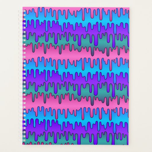 Pastel Gothic Emo Scene Drippy Pattern Planner (Voorkant)