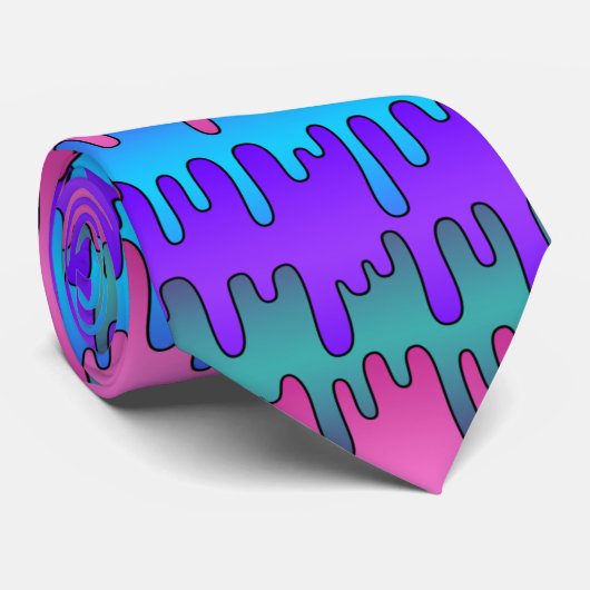 Pastel Gothic Emo Scene Drippy Pattern Stropdas (Opgerold)