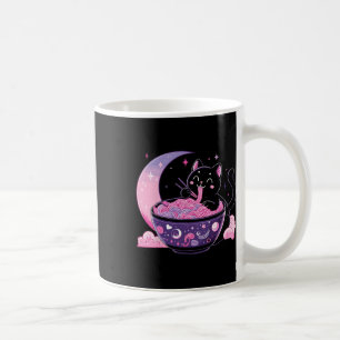 Pastel Gothic esthetisch Kawaii Kat Eating Ramen N Koffiemok