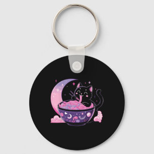 Pastel Gothic esthetisch Kawaii Kat Eating Ramen N Sleutelhanger