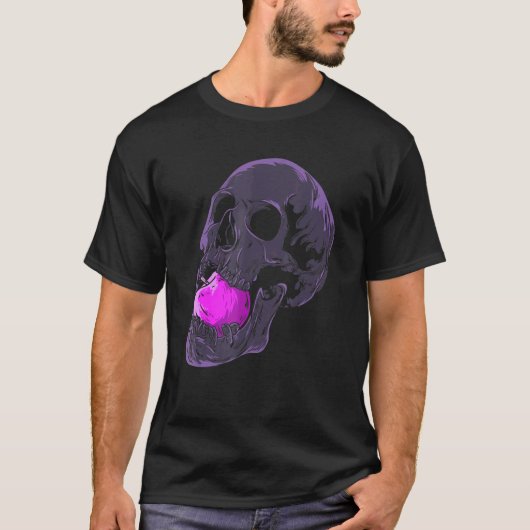 Pastel Gothic esthetische schedel Apple Fruit Skel T-shirt (Voorkant)