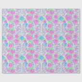 Pastel Gothic Floral Roos & Rib Cage Skelet Cadeaupapier (Vlak)