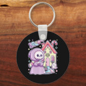 Pastel Gothic Grim Reaper Xmas Halloween Easy Cost Sleutelhanger (Voorkant)