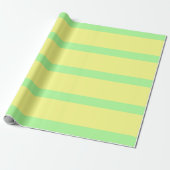 Pastel Gothic Groen en Geel Pencil Stripes Cadeaupapier (Uitgerold)