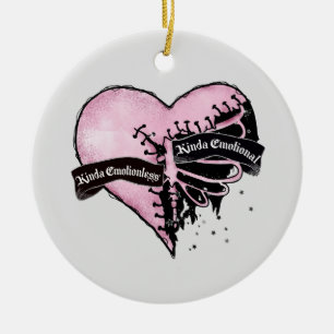 Pastel Gothic Heart   Emotioneel en onbeweeglijk Keramisch Ornament