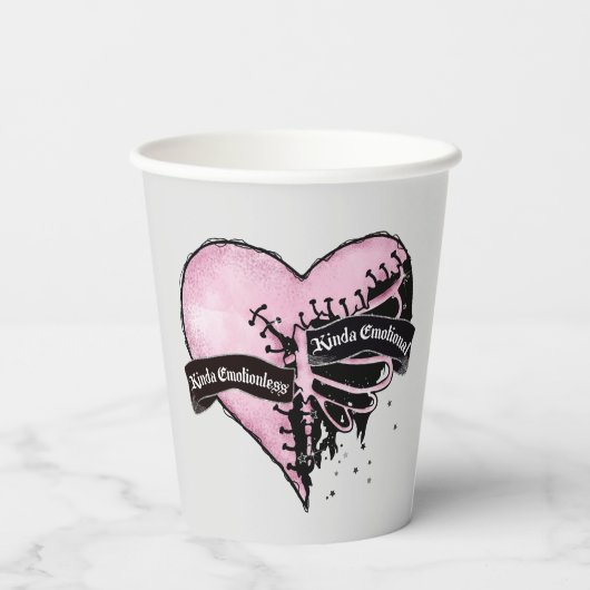 Pastel Gothic Heart | Emotioneel en onbeweeglijk Papieren Bekers (Achterkant)