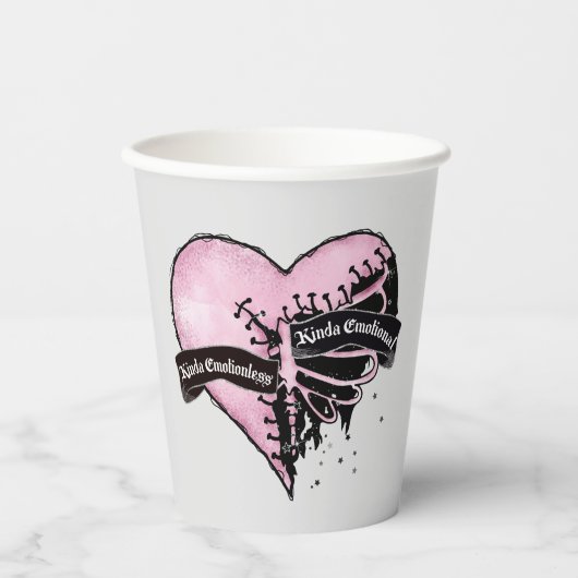 Pastel Gothic Heart | Emotioneel en onbeweeglijk Papieren Bekers (Voorkant)