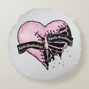 Pastel Gothic Heart Emotioneel en onbeweeglijk Rond Kussen