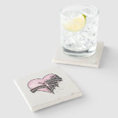 Pastel Gothic Heart | Emotioneel en onbeweeglijk Stenen Onderzetter (Zijkant)