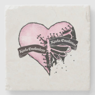 Pastel Gothic Heart   Emotioneel en onbeweeglijk Stenen Onderzetter