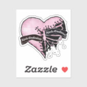 Pastel Gothic Heart | Emotioneel en onbeweeglijk Sticker (Vel)