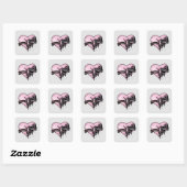 Pastel Gothic Heart | Emotioneel en onbeweeglijk Vierkante Sticker (Vel)