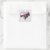 Pastel Gothic Heart | Emotioneel en onbeweeglijk Vierkante Sticker (Tas)