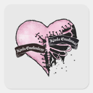 Pastel Gothic Heart Emotioneel en onbeweeglijk Vierkante Sticker