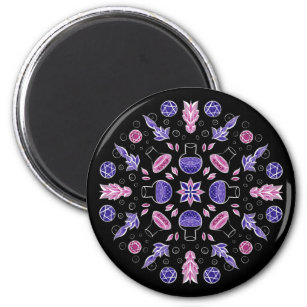 Pastel gothic heksen punt pentagram roze paars magneet