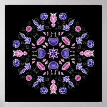 Pastel gothic heksen punt pentagram roze paars