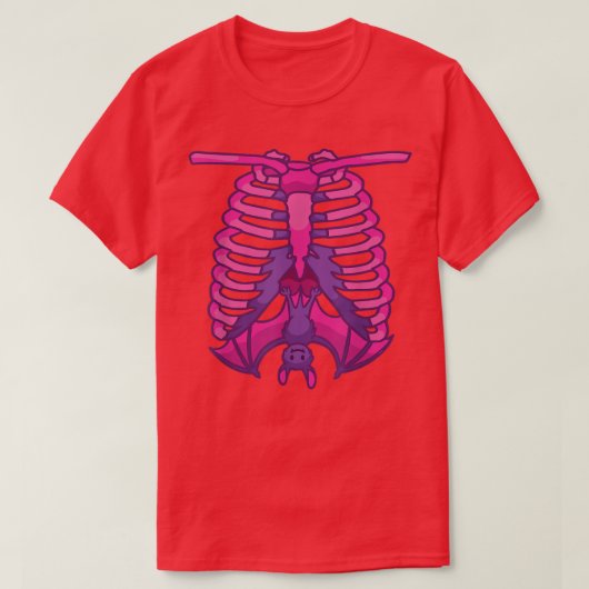Pastel Gothic Kawaii Bat Ribcage Skeleton Gothisch T-shirt (Design voorkant)