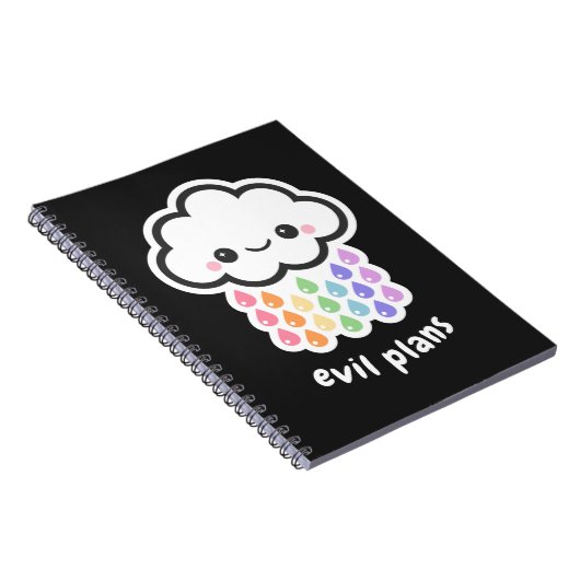 Pastel Gothic Kawaii Cloud Evil Plans Notitieboek (Rechterzijde)