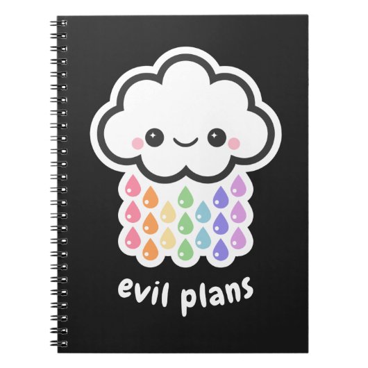 Pastel Gothic Kawaii Cloud Evil Plans Notitieboek (Voorkant)
