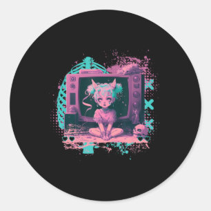 Pastel Gothic Kawaii Creepy Cute Menhera Sad Anime Ronde Sticker