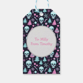 Pastel Gothic Kerst Cadeaulabel