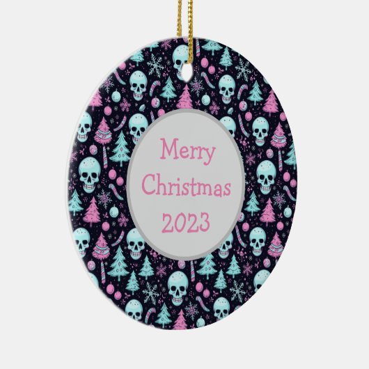 Pastel Gothic Kerst Keramisch Ornament (Rechts)