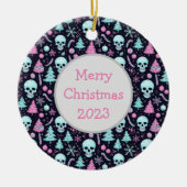 Pastel Gothic Kerst Keramisch Ornament (Voorkant)