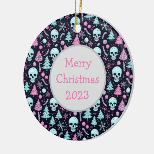 Pastel Gothic Kerst Keramisch Ornament (Links)