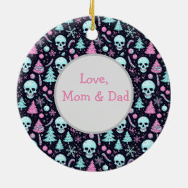 Pastel Gothic Kerst Keramisch Ornament