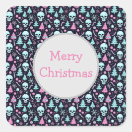 Pastel Gothic Kerst Vierkante Sticker
