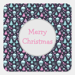 Pastel Gothic Kerst Vierkante Sticker