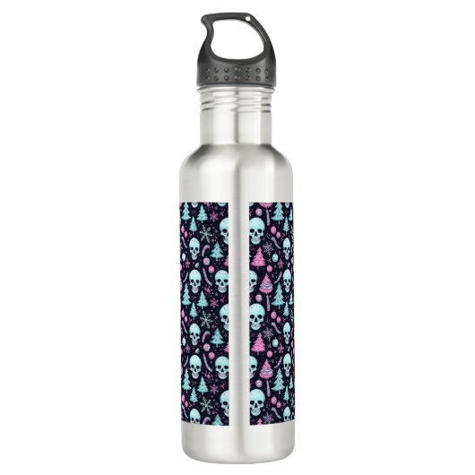 Pastel Gothic Kerst Waterfles (Achterkant)