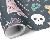 Pastel Gothic Kerstmis Cadeaupapier (Rol Hoek)