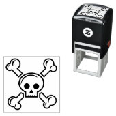 Pastel Gothic Kitsch Skull & Crossbones Zelfinktende Stempel (In situ)