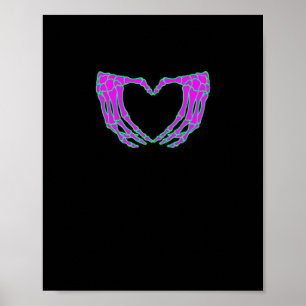 Pastel Gothic kleding, skelet hart handen Poster