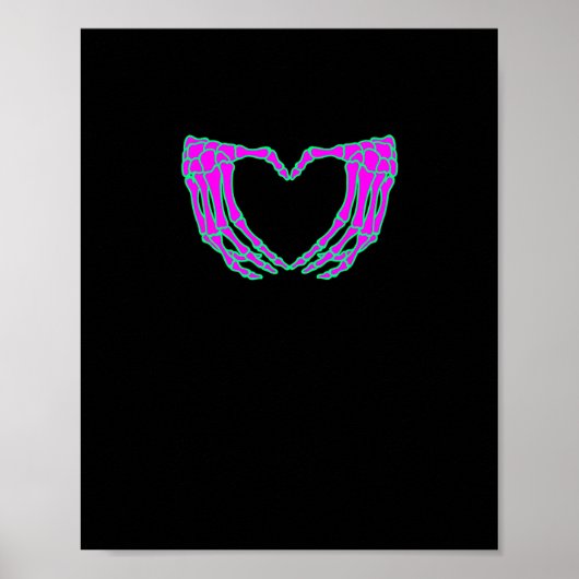 Pastel Gothic kleding, skelet hart handen Poster (Voorkant)