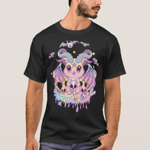 Pastel Gothic Krampus Cat Cute Creepy Devil Cat en T-shirt