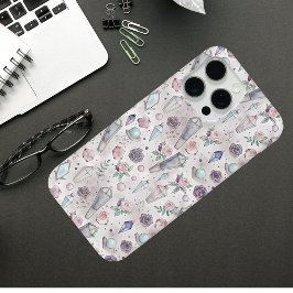 Pastel Gothic Kristallen en Rozen – Mystieke Heks iPhone 15 Pro Max Hoesje
