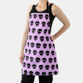 Pastel Gothic Lila Black Skull Pattern Schort (Insitu)