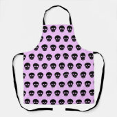 Pastel Gothic Lila Black Skull Pattern Schort (Voorkant)