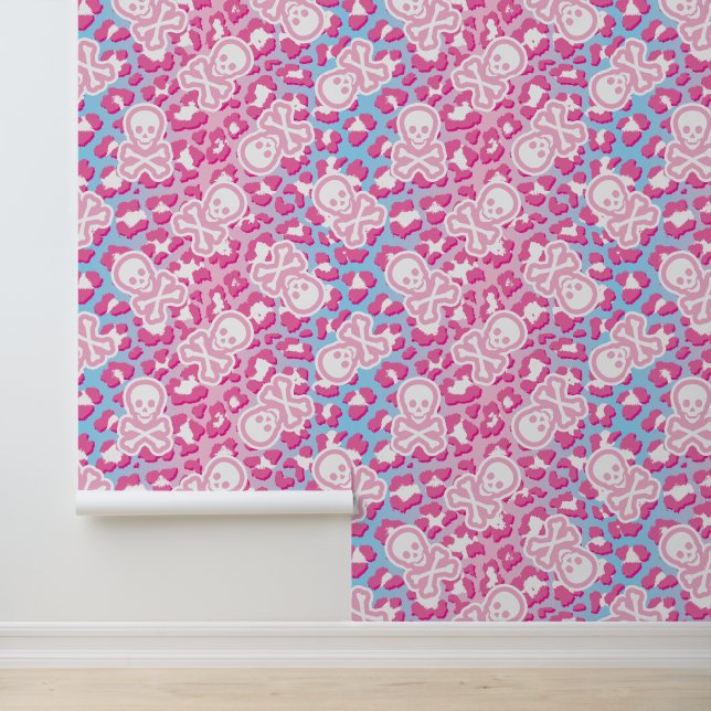 Pastel Gothic Luipaard Print Ombre Pirate Jolly Ro Behang (Applicatie)