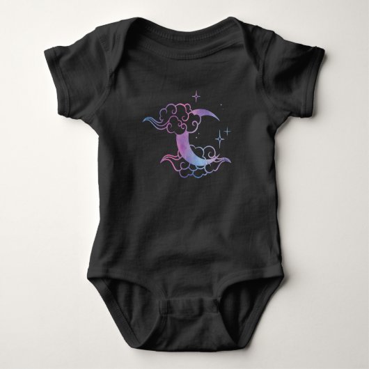 Pastel Gothic Moon Cute Moon Art Romper (Voorkant)