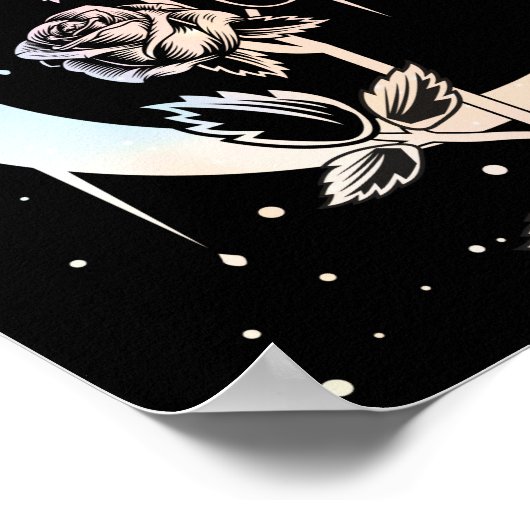 Pastel Gothic Moon Flower Witchy Poster (Hoek)
