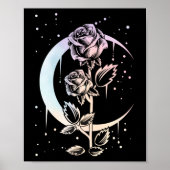 Pastel Gothic Moon Flower Witchy Poster (Voorkant)