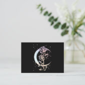 Pastel Gothic Moon Flower Witchy Visitekaartje (Staand voorkant)