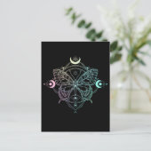Pastel Gothic Moon Gothic Wicca Crescent Butterfly Briefkaart (Staand voorkant)