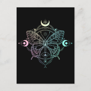 Pastel Gothic Moon Gothic Wicca Crescent Butterfly Briefkaart
