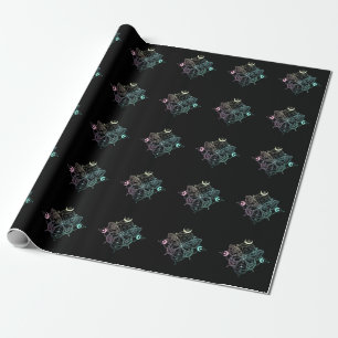 Pastel Gothic Moon Gothic Wicca Crescent Butterfly Cadeaupapier