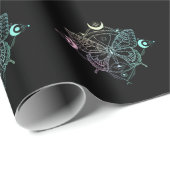 Pastel Gothic Moon Gothic Wicca Crescent Butterfly Cadeaupapier (Rol Hoek)
