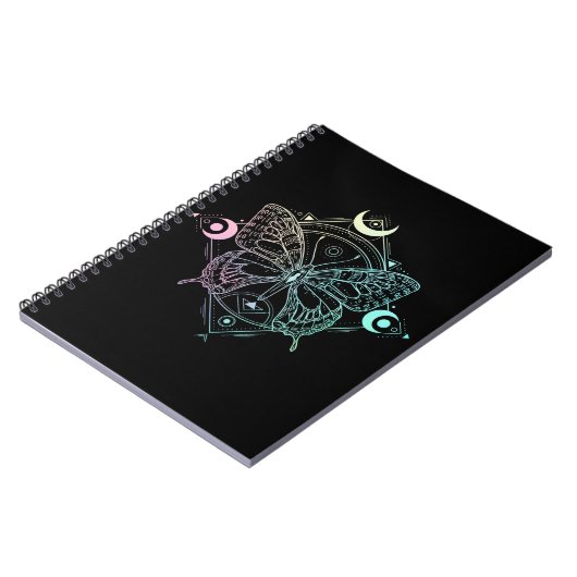 Pastel Gothic Moon Gothic Wicca Crescent Butterfly Notitieboek (Linkerzijde)